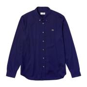 Eenvoudig Katoenen Overhemd Lacoste , Blue , Heren