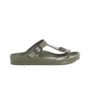 Khaki Open Teen Slides Birkenstock , Green , Dames