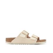 Klassieke Leren Sandaal Birkenstock , Beige , Dames