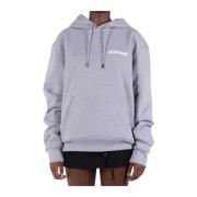 Klassieke hoodie met geribbelde afwerking en logoprint Jacquemus , Gra...