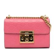 Pre-owned Leather shoulder-bags Gucci Vintage , Pink , Dames