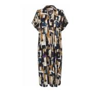 Jurk met Abstracte Print en Ruchedetails Masai , Multicolor , Dames