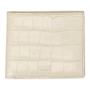 Crocco Print Bifold Portemonnee Ivoor Tom Ford , Beige , Heren