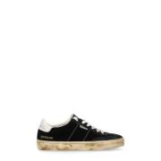 Zwarte Suède Sneakers Ronde Neus Logo Golden Goose , Black , Dames