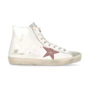 Witte Leren Sneakers met Sterdetail Golden Goose , White , Dames