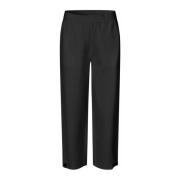 Elastische Taille Wijde Pijp Zwarte Broek Masai , Black , Dames