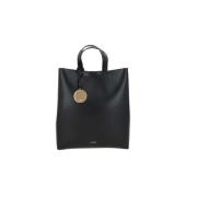 Zwarte leren tas met gouden hardware Jil Sander , Black , Dames