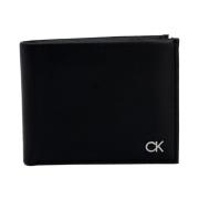 Zwarte Leren Herenportemonnee Calvin Klein , Black , Heren