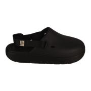 Stijlvolle zwarte en grijze sliders voor heren Suicoke , Black , Heren