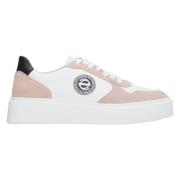 Roze & Wit Leren Velours Sneakers Estro , White , Dames