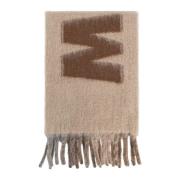 Sjaal met logo Marni , Beige , Dames