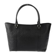 Pre-owned Leather totes Gucci Vintage , Black , Dames