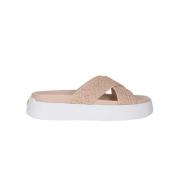 Comfort en stijl met dames teenslippers en sliders Casadei , Beige , D...