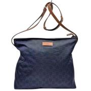 Pre-owned Leather shoulder-bags Gucci Vintage , Blue , Dames