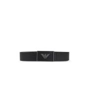 Leren riem Emporio Armani , Black , Heren