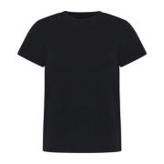 Zwart Crew Neck Katoenen T-shirt Khaite , Black , Dames