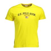 Gele Logo T-shirt Crew Neck U.s. Polo Assn. , Yellow , Heren