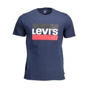 Blauw Logo Crew Neck T-Shirt Levi's , Blue , Heren