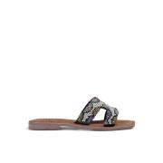 Rhinestone Sandal with Comfortable Insole Alma EN Pena , Black , Dames