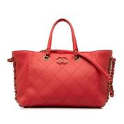 Pre-owned Leather chanel-bags Chanel Vintage , Pink , Dames