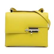 Pre-owned Leather shoulder-bags Hermès Vintage , Yellow , Dames