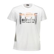 Iconisch Print Katoenen T-shirt Mannen Wit Diesel , White , Heren