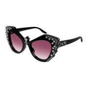 Swarovski Cat-Eye Oversized Zonnebril Gucci , Black , Dames