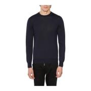 Wollen Crewneck Trui Paolo Pecora , Blue , Heren