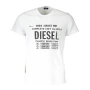 Gedrukte Crew Neck T-Shirt Mannen Diesel , White , Heren