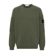 Groene Crew Neck Sweater met Patch Stone Island , Green , Heren