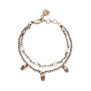 Antiek Gouden Parel Skull Armband Alexander McQueen , Yellow , Dames