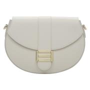 Melkachtig-Beige Echte Italiaans Leren Handtas Estro , Beige , Dames