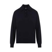 Navy Lange Mouw Polo Bottega Veneta , Blue , Dames