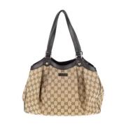 Pre-owned Canvas totes Gucci Vintage , Beige , Dames