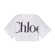 Korte 'oversize' t-shirt Chloé , White , Dames
