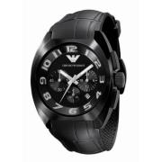 Zwarte Roestvrijstalen Quartz Herenhorloge Emporio Armani , Black , He...