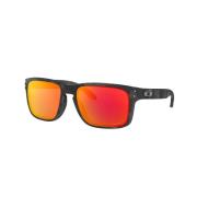 Holbrook Zonnebril Zwart Oranje Spiegel Oakley , Multicolor , Heren