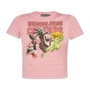 T-shirt met print Versace Jeans Couture , Pink , Dames