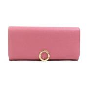 Pre-owned Leather wallets Bvlgari Vintage , Pink , Dames