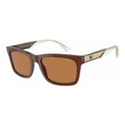 Bruine Opal Zonnebril met Bruine Lenzen Emporio Armani , Brown , Heren