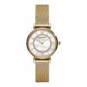 Gouden Roestvrijstalen Dameskwarts Horloge Emporio Armani , Yellow , D...