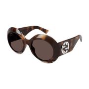 Vintage Style Zonnebril Gg1647S 009 Gucci , Brown , Unisex