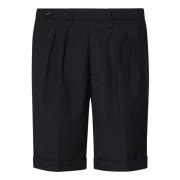 Zwarte Wollen Blend Tailored Shorts Michael Coal , Black , Heren