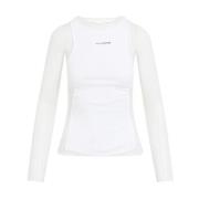 Witte Mesh Rib Top Jean Paul Gaultier , White , Dames