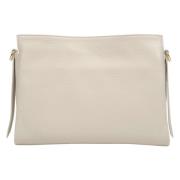 Dames Melkachtig-Beige Crossbody Tas gemaakt van Premium Italiaans Ech...