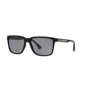 4047 Zonnebril in Zwart Rubber Emporio Armani , Black , Heren