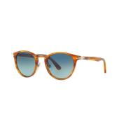 Blauwe Ovale Zonnebril Typemachine Editie Persol , Brown , Heren