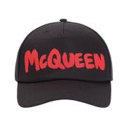 Graffiti Zwart Rood Hoed Nieuwe Stijl Alexander McQueen , Black , Here...