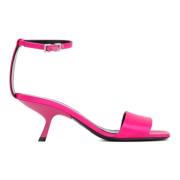 Magenta Satin Sandalen Enkellaarzen Sergio Rossi , Pink , Dames