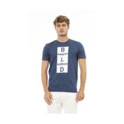 Chique blauw katoenen T-shirt Baldinini , Blue , Heren